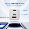 HIMAP 65W USB C Charger, GaN Pro PD Fast Charge Foldable 3 Ports Compatible with iPhone 15,14 Pro, MacBook, Samsung, Laptop, Android Devices (C Cable Included) (Black)