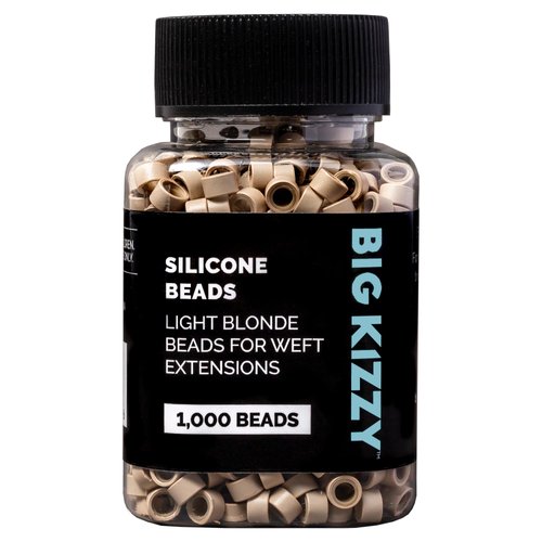 Big Kizzy 1000pcs Light Blonde Silicone Lined Microlink Beads for Weft Hair Extensions, 5.0mm inv...