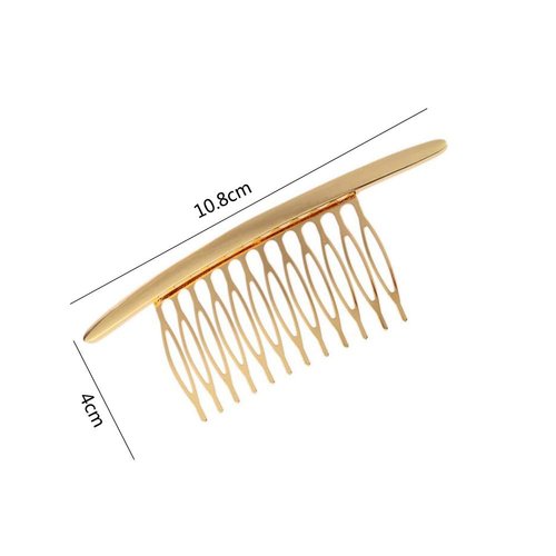 2PCS Alloy Curved Hair Comb (Silver+Gold) Headwear Hair Side Comb French Twist Comb Hair Clip Jewelry Sparkle Styling Tools Hair Accessories For Women Ladies Girls