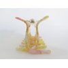Generic Golden yellow, pink, white clear marbled hair claw clip medium fine hair