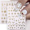12pcs Aurora Silver Star Moon Nail Art Stickers 3D Star Nail Stickers for Women Rose Gold Star Nail Decals for Nail Art Supplies Sun Moon Heart Stickers for Nails Laser Silver Nail Sticker Nail Design