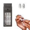 KISS imPRESS No Glue Mani Press On Nails, Premium, 'Legacy', Gray, Medium Size, Coffin Shape, Includes 30 Nails, Prep Pad, Instructions Sheet, 1 Manicure Stick, 1 Mini File