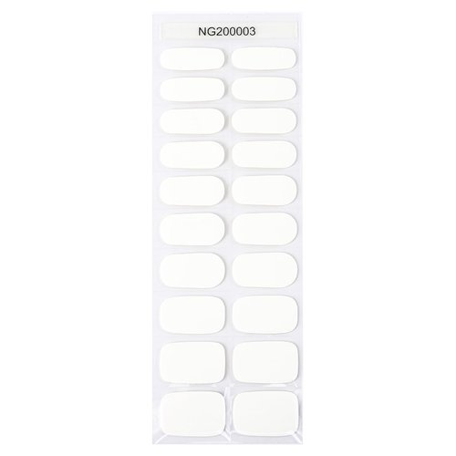 Wekcekcek 20pcs Semi Cured Gel Nail Strips, Real Nail Polish Art Stickers, Pure White Adhesive Full Wrap Gel Nail, Waterproof Gel Nail Wrap Stickers with Nail File and Stick（UV/LED Light Required）