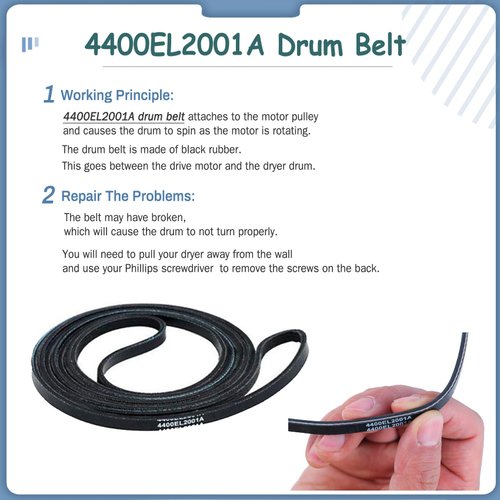 Lunarlipes Upgraded Dryer Rollers Kit Compatible with LG Kenmore Dryers Parts Includes Drum Roller 4581EL2002C Dryer Belt 4400EL2001A and Idler Pulley 4561EL3002A, Figures 5 and 6 are Fit Models