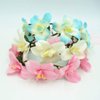 Lurrose Flower Crown Lily Flower Headband Hair Wreath Bridal Floral Crown Headdress Bohemian Garland for Wedding Festival (Beige)