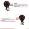 CINHOO Messy Bun Hair Piece for Women with Claw Clip Hair Extensions Dark brown Bun,Curly Wavy Hair Bun Clip in Claw Chignon Ponytail Hairpieces with Long Beard Tousled Updo Hair Extensions(8/27)