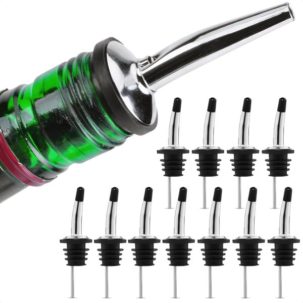 12 Pack Liquor Pour Spout Pour Spouts for Bottles Liquor Bottle Pourers for Alcohol Olive Oil Dispenser Bottle Spout - Bartender Olive Oil Pourer Spout Bar Essentials Pourers for Bartending