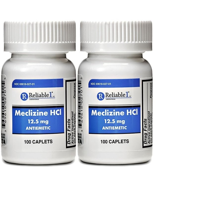 Meclizine 12.5 mg Antiemetic, Motion Sickness 100 Caplets PACK of 2