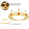 Generic King Crowns Metal Hair Band for Men Gold Crowns and Tiara for Theme Birthday Party Costume Accessories (Gold), Golden Ruby