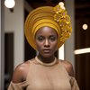 JRZXTWL African Head Wraps Fashion Headbands Stones ASO Oke Auto Gele Headtie Already Made Women's Hats Caps for Wedding Party. (yellow, Standard)