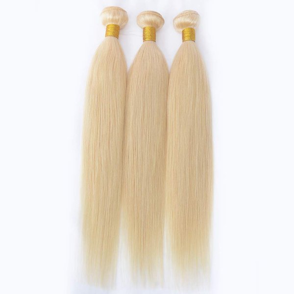 Choshim Hair 613 Blonde Peruvian Straight Hair Bundles Silky 100% Human Hair Virgin Remy Hair Extensions 1 Bundle Hair Weft(10inches, 100grams)