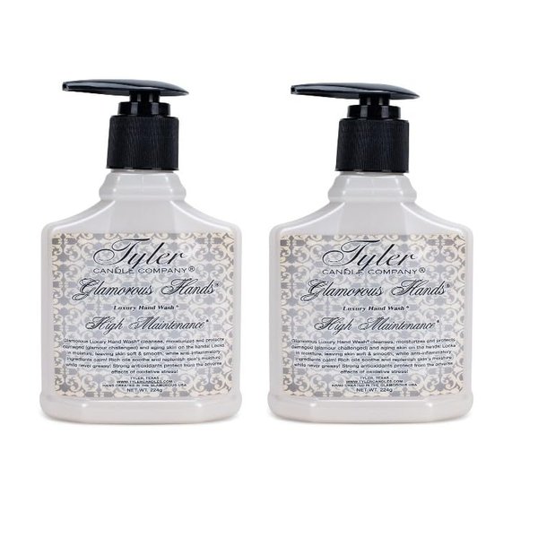 Tyler Candle HIGH Maintenance Tyler Hand Wash - Glamorous Personal Care Products (8 Fl Oz (Pack of 2))