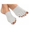 Gel-Lined Toe Compression Socks (1 Pair) Moisturizes Toes Separator Spacer Stretcher Therapeutic Dry Forefoot Feet Hard Cracked Skin (White, Medium)