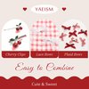 YAEISM Red Bow Hair Clips 12PCS Coquette Bows Cherry Hair Pins Lace Hair Bows Plaid Mini Bow Clips Cute Gingham Hair Bow Y2k Hair Clips for Girls Women