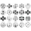 Winstonia Nail Art Stamping Plate 20 pcs Bundle Set Manicure Decoration Templates - Water-marbling, Floral, Galaxy, Fantasy, Lace, Pandas and more