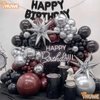 16 Inch Happy Birthday Balloon, Black Happy Birthday Balloons Banner Aluminum Foil Letters Balloons for Birthday Party Decorations Supplies
