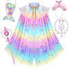 Hapgo Mermaid Toys Princess Dress up Clothes for Girls 4-6, Mermaid Cape for Girls, Princess Costume Birthday Halloween Christmas Gift Toys for Girls