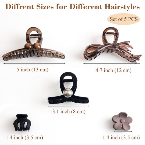 Sppry Hair Claw Clips for Women Thick/Thin Hair Set of 5 PCS