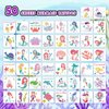 EMOME 50 Sheets Individually Wrapped Mermaid Tattoos for Kids Girls, Mermaid Temporary Tattoos for Birthday Party Decorations Favors Supplies, Ocean Themed Tattoo Stickers for Mermaid Games