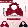 CustomyLife 3pcs Silk Bow Scrunchies Black Red White Bowknot Hair Ties Ropes Elastic Bands Ponytail Holder Wedding Bachelorette Party Halloween Christmas Accessories for Thick Long Hair Women Teen