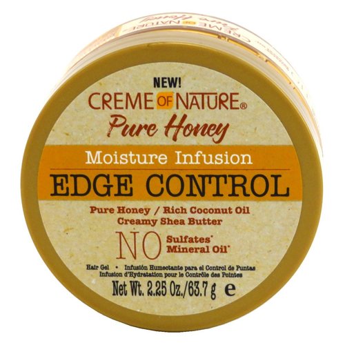 Creme Of Nature Pure Honey Edge Control Gel 2.25 Ounce Jar (66ml) (3 Pack)