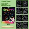 JUNQIU Scratch Art for Kids, Rainbow Scratch Paper Art Set - Animals, Arts and Crafts for Kids Ages 4-8 Girls Boys, Kids Activity & Christmas Crafts, Stocking Stuffers for Kids