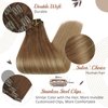 Full Shine Balayage Clip in Hair Extension Human Hair Color 10 Golden Brown Fading to 14 Brown And Blonde Remy Clip in Extensions Silky Straight Natural Extensions for Women 120 Gram 7 Pcs 18 Inch
