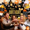 Whiskey Party Decorations for Men, 82 Pcs Aged To Perfection Party Supplies Whiskey Balloons Garland Arch Kit with Foil Balloons, Backdrop, Hanging Swirls 30 40 50 Birthday Party Decorations For Men