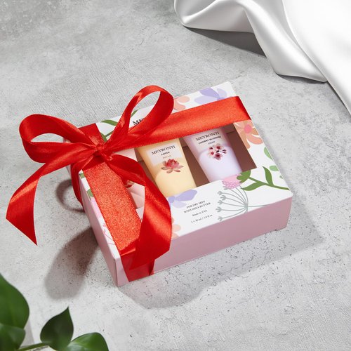 Hand Cream Gift Set for Dry Skin - Rose & Lotus & Cherry Blossom - Made in USA - 3 x 30 ml / 1.01 Fl Oz - Shea Butter, Natural Oils, Vitamin E Cream for Women - Travel Size / Carry On Bag