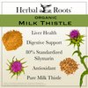 Herbal Roots Milk Thistle Capsules | Extra Strength 80% Silymarin Herbal Supplement | Made with Pure Organic Milk Thistle | Vegan and GMO Free