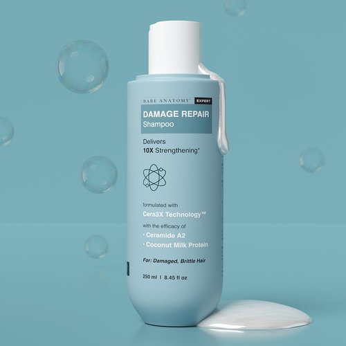 Bare Anatomy Damage Repair Hair Shampoo | Suitable for All Hair Types | Dry & Frizzy Hair | Paraben & Sulphate Free | Women & Men | For Damaged & Weakend Hair | 250 ml