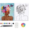 VALLSIP Canvas Painting Kits Pre Drawn Canvas for Painting for Adults Paint and Sip Party Supplies Stretched Canvas to Paint Games Ladies Night Flower Girl Mindfulness Date Night Ideas…