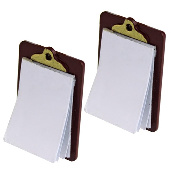 BRIGHTFUFU 2Pcs Miniature Dolls Clipboard Writing Board for Dollhouse Stationery Supplies for Miniature Displays and Creative Play