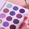 Afflano Purple Eyeshadow Palette Makeup Matte Glitter, Highly Pigmented Pink Eye Makeup Pallet, Dream Purple Pink Dark Red Violet Cute Bright Shimmer Travel Eyeshadow Pallet for Girl Women