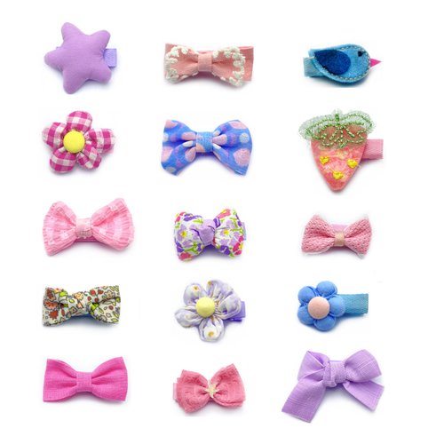 Hair Clips for Girls,15 Pcs Cute Bows Fabric Handmade Barrettes Hair Accessories for Women Baby G...