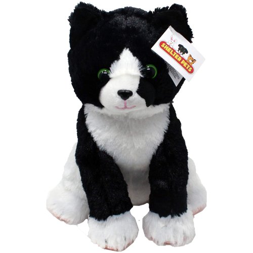 Shelter Pets: Peppa The Tuxedo Cat - 10" Black and White Plush Toy Stuffed Animals - Based on Real-Life Adopted Pets - Benefiting The Kitten and Cats Animal Shelters They were Adopted from