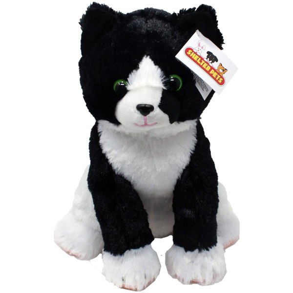 Shelter Pets: Peppa The Tuxedo Cat - 10" Black and White Plush Toy Stuffed Animals - Based on Real-Life Adopted Pets - Benefiting The Kitten and Cats Animal Shelters They were Adopted from