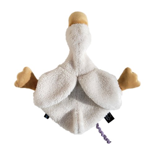 Veronea Helga The Goose, Pacifier Holder, Security Blanket Lovey, Infant Stuffed Toy, 9.8 Inches (Pack of 1) (Cannoli Cream)