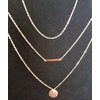 Simple Gold Multilayer Chain Beads Coin Bar Pendant Necklace