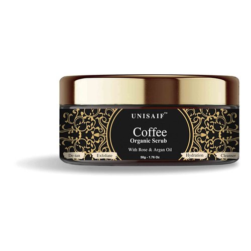 Unisaif Coffee Scrub Body Exfoliator - Exfoliating Body Scrub with Rose Oil for Smooth Skin | Nourish Your Skin with Coffee Body Scrub | Hydration | Cleanser (50 gm)