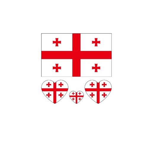 ZPDNURZL 10 Sheets Georgia Flag Tattoos Stickers 40 Pcs Waterproof Sweat Sports National Flag Removable Fake Tattoos