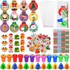 194 Pcs Christmas School Stationery Set Xmas Classrooms Exchange Stationery Party Favors Class Reward Prizes Notebooks Pencils Sharpener Erasers Stickers Stamps for Party Supplies (Snowball)