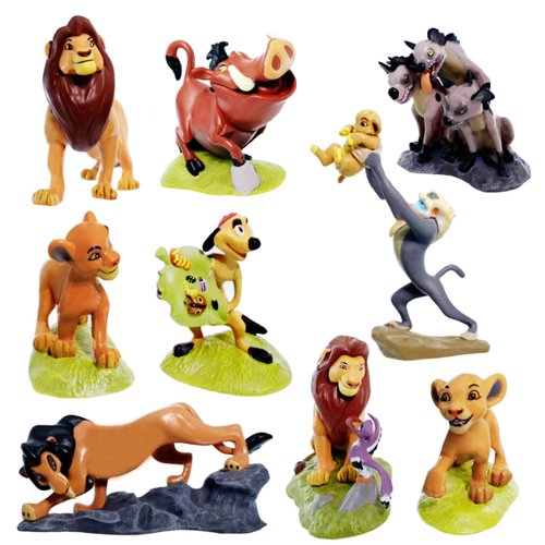 CNIUETYR The Lion King Animal Figurine Commemorative Set, Spotted Hyena&Warthog Toys, Christmas Party Cake Animal Decoration PVC Model(4.0 inch/9 Piece)