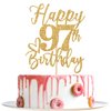 Happy 97th Birthday Cake Topper, 97th Birthday Decorations for Men/Women, Cheers to 97 Years, 97 Fabulous, 97th Happy Birthday Party Supplies Gold Glitter