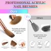 MAGIC ARMOR Nail Art Brushes Set,6PCS Professional Acrylic Nail Brushes for Acrylic Application Acrylic Powder Nail Extension and 3D Nail Carving Acrylic Brushes for Nail Salon DIY Size 4/6/8/10/12/14