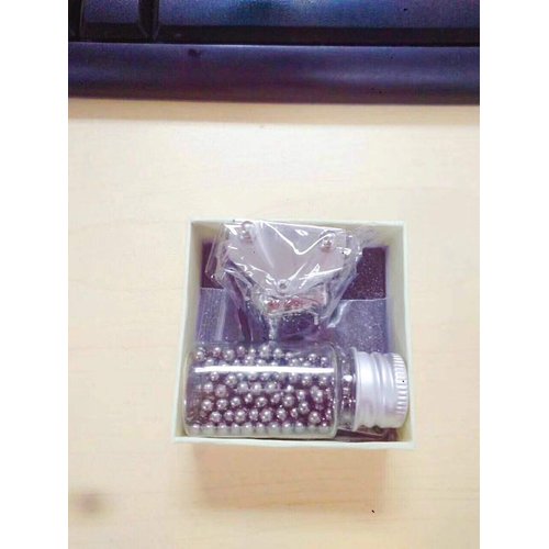 TIETHEKNOT Mini Pocket Artillery Cannon Military Model Kits Metal Big Gun with Pellets for Present Decoration Collection