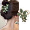 Flower Hair Claw Clips Floral Hair Accessories Hairbands Exquisite Medium Hair Barrette Ornaments (Green)