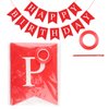 Eaezerav Red Happy Birthday Banner Bunting Banner Sign, Happy Birthday Garland Tea Party Decorations, Christmas Thanksgiving Birthday Party Supplies for for Kids and Adults