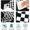 Oudain Cars Birthday Party Supplies Racing Party Decorations Round Racing Tablecloth Checkered Flag Table Covers Road Plastic Table Cloth, 1950s Disco Dancing Party Tablecloth (Black,6 Pcs)