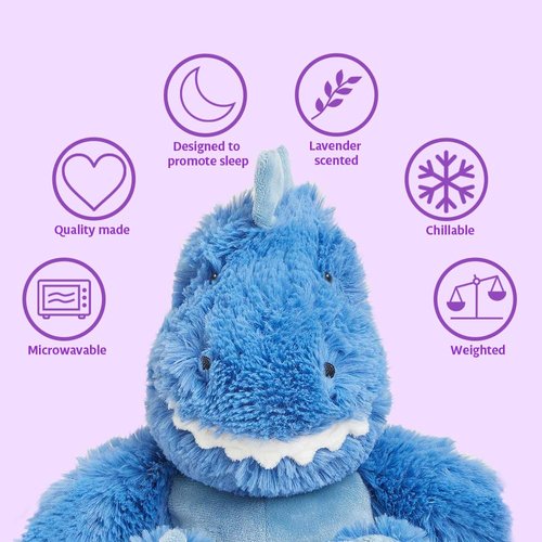 Warmies Microwavable & Weighted Stuffed Animals, Trex - Heated Stuffed Animal Plushie for Warmth & Comfort - Cute Soft Plush Toys for Adults & Children (Boys, Girls, Babies & Toddlers)